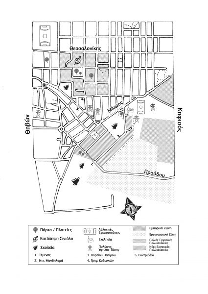 Χάρτης της γειτονιάς των εργατικών πολυκατοικιών Αιγάλεω